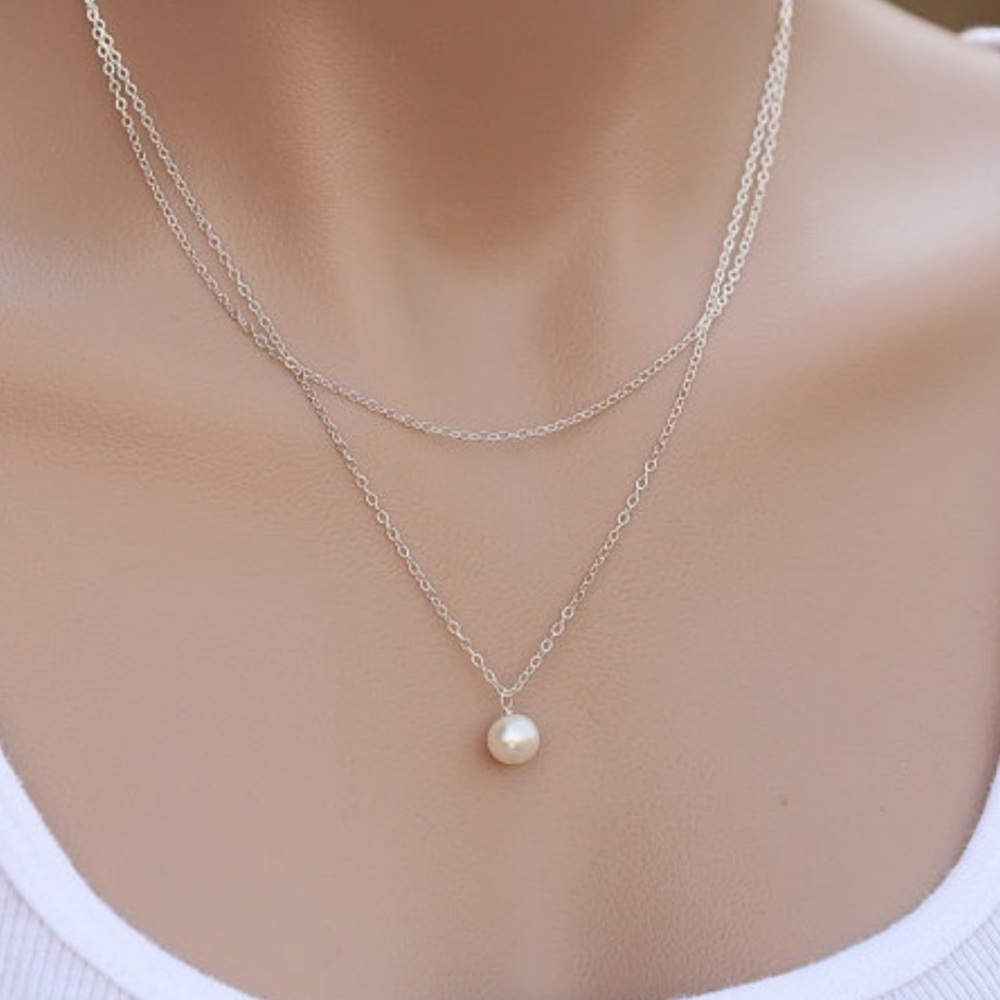 NWT Sterling Silver Pearl Necklace